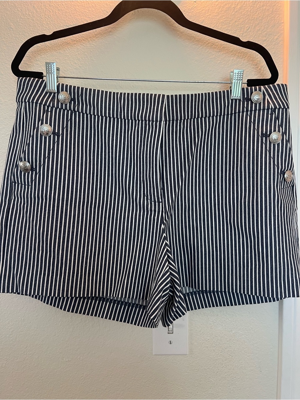 Striped Nautical Women’s Shorts - Navy and White